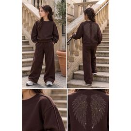 Фотография Костюм детский спортивный тёплый на девочку KS103 brown р.128-152 "Kosmy" недорого оптом от прямого поставщика