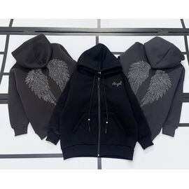 Фотография Кофта детская спортивная тёплая на девочку 383 black р.128-152 "Kosmy" недорого оптом от прямого поставщика