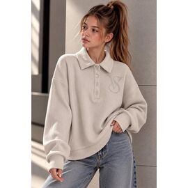 Фотография Свитер детский на девочку KR1008 l.grey р.32-42 "Karolina" недорого оптом от прямого поставщика