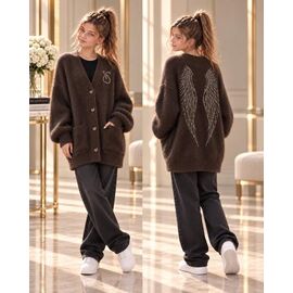 Фотография Кофта детская тёплая на девочку KR932 black р.32-42 "Karolina" недорого оптом от прямого поставщика