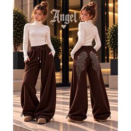 Фотография Штаны детские спортивные зимние на девочку KR938 brown р.32-42 "Karolina" недорого оптом от прямого поставщика