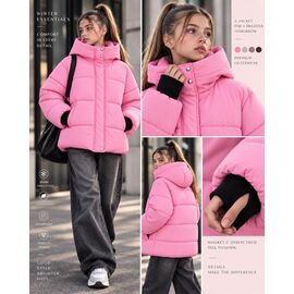 Фотография Курка детская зимняя на девочку KR956 pink р.32-42 "Karolina" недорого оптом от прямого поставщика