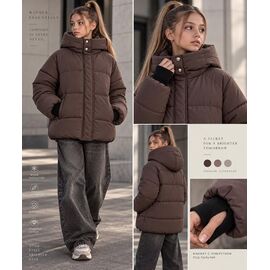Фотография Курка детская зимняя на девочку KR957 brown р.32-42 "Karolina" недорого оптом от прямого поставщика
