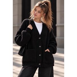 Фотография Кардиган детский тёплый на девочку KR985 black р.32-42 "Karolina" недорого оптом от прямого поставщика