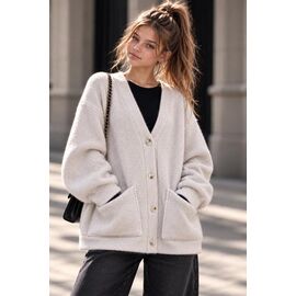 Фотография Кардиган детский тёплый на девочку KR986 beige р.32-42 "Karolina" недорого оптом от прямого поставщика