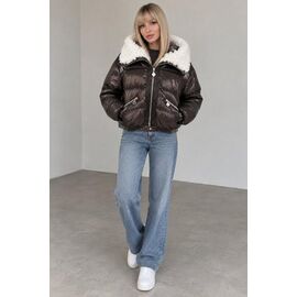 Куртка жіноча зимова 9073 brown р.42-50 "Seven Group" недорого оптом від прямого постачальника