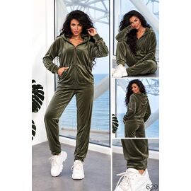 Фотография Костюм спортивный женский тёплый 629 khaki р.46-60 "DORA" недорого оптом от прямого поставщика