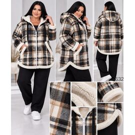 Фотография Кардиган женский 632 black-beige р.50-56 "DORA" недорого оптом от прямого поставщика