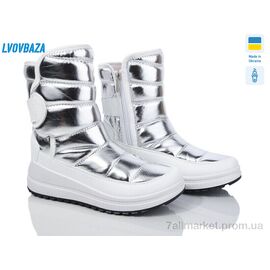 Дутики жіночі утеплені Зима Paolla 463-6912 срібно-білий (8 пар р.37-42) "Lvovbaza" недорого оптом від прямого постачальника