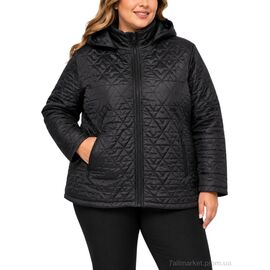 Куртка жіноча Весна/осінь 6606 чорний (5 шт. р.сітка3XL-7XL) "Obuvok" недорого оптом від прямого постачальника
