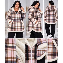 Фотография Кардиган женский 632 pink-grey р.50-56 "DORA" недорого оптом от прямого поставщика