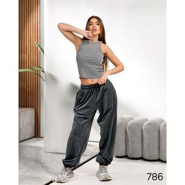 Фотография Штаны спортивные женские 786 grey р.42-56 "DORA" недорого оптом от прямого поставщика