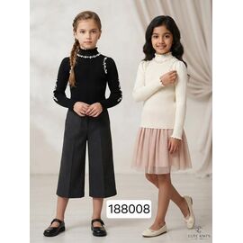 Фотография Свитер детский на девочку 188008 white р.4-8 "Фунтик" недорого оптом от прямого поставщика