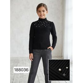 Фотография Свитер детский на девочку 188036 black р.4-8 "Фунтик" недорого оптом от прямого поставщика