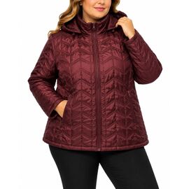 Фотография Куртка женская демисезонная 6610 wine р.3XL-7XL "Obuv OK2" недорого оптом от прямого поставщика