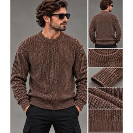 Светр чоловічий DG914 brown р.M-3XL "Dogan" недорого оптом від прямого постачальника