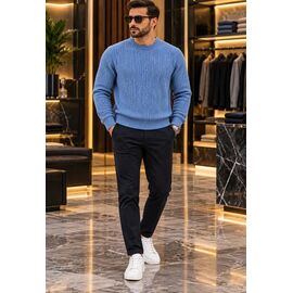 Светр чоловічий DG926 l.blue р.XL-3XL "Dogan" недорого оптом від прямого постачальника