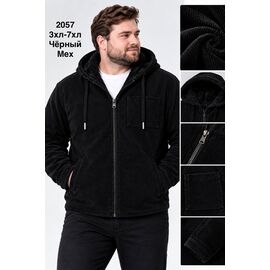 Кофта спортивна чоловіча 2057 black р.3XL-7XL "WELL" недорого оптом від прямого постачальника