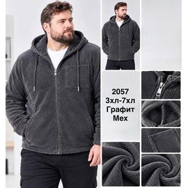 Кофта спортивна чоловіча 2057 grey р.3XL-7XL "WELL" недорого оптом від прямого постачальника