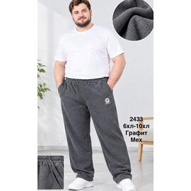 Фотография Штаны спортивные мужские утеплённые 2433 grey р.58-66 "WELL" недорого оптом от прямого поставщика