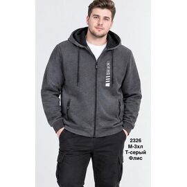Кофта спортивна чоловіча 2623 d.grey р.M-3XL "WELL" недорого оптом від прямого постачальника