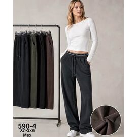 Штани спортивні жіночі теплі 590-4 d.grey р.XL-3XL "WELL" недорого оптом від прямого постачальника