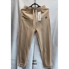 Штани спортивні жіночі теплі 667 beige р.L-4XL "WELL" недорого оптом від прямого постачальника