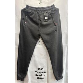 Фотография Штаны спортивные мужские утеплённые 6953 grey р.3XL-7XL "WELL" недорого оптом от прямого поставщика