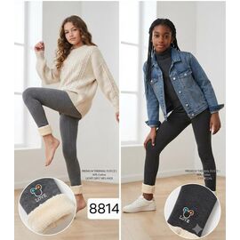 Фотография Лосины детские тёплые на девочку 8814 grey р.8-12 "Фунтик" недорого оптом от прямого поставщика