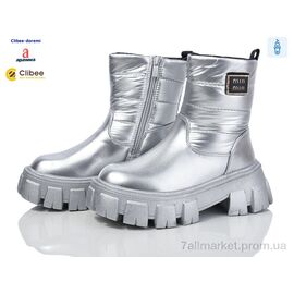 Чоботи дитячі красиві Зима HC568 silver (6 пар р.32-37) "Clibee-Doremi" недорого оптом від прямого постачальника