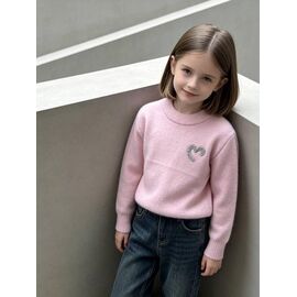 Фотография Свитер детский на девочку 907 pink р.110-150 "Yalisi" недорого оптом от прямого поставщика