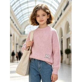 Фотография Свитер детский на девочку 909 pink р.110-150 "Yalisi" недорого оптом от прямого поставщика