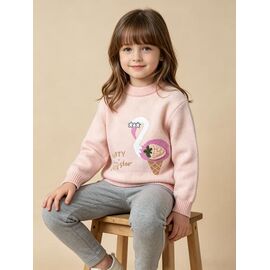 Фотография Свитер детский на девочку 301 pink р.110-150 "Yalisi" недорого оптом от прямого поставщика