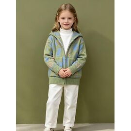 Фотография Кофта детская тёплая на девочку 372 green р.110-150 "Yalisi" недорого оптом от прямого поставщика