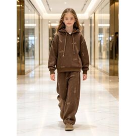 Фотография Костюм детский спортивный тёплый на девочку 5920 brown р.120-170 "Yalisi" недорого оптом от прямого поставщика
