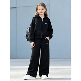 Фотография Костюм детский спортивный тёплый на девочку 5923 black р.120-170 "Yalisi" недорого оптом от прямого поставщика