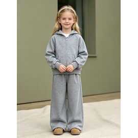 Фотография Костюм детский спортивный тёплый на девочку 5923 grey р.120-170 "Yalisi" недорого оптом от прямого поставщика