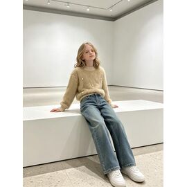 Фотография Свитер детский на девочку 863 beige р.110-150 "Yalisi" недорого оптом от прямого поставщика