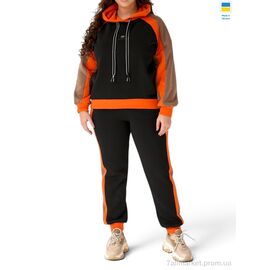 Спортивний костюм жіночий Весна/осінь 972 seven чорний (4 шт. р.сітка48-62) "Alisa Brand" недорого оптом від прямого постачальника