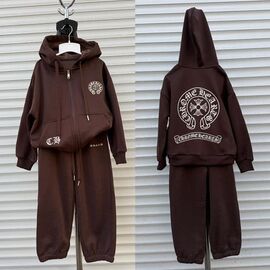 Фотография Костюм детский спортивный тёплый унисекс YG227 brown р.120-170 "Yalisi" недорого оптом от прямого поставщика