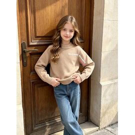 Фотография Свитер детский на девочку 853 beige р.110-150 "Yalisi" недорого оптом от прямого поставщика