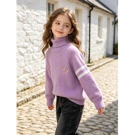 Фотография Свитер детский на девочку 350 lilac р.110-150 "Yalisi" недорого оптом от прямого поставщика