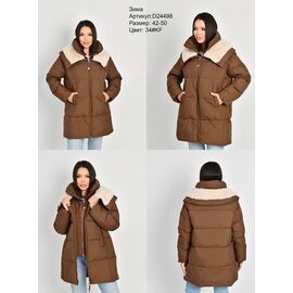 Куртка жіноча зимова 24498 brown р.42-50 "Newe" недорого оптом від прямого постачальника