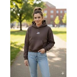 Худі жіноче 1202 brown р.S-L "Newe" недорого оптом від прямого постачальника