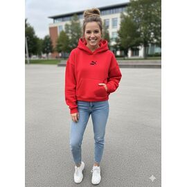 Худі жіноче 1202 red р.S-L "Newe" недорого оптом від прямого постачальника