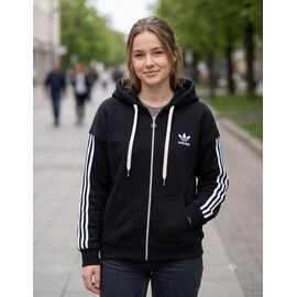 Кофта спортивна жіноча тепла 7200-1 black р.S-L "Newe" недорого оптом від прямого постачальника