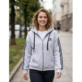 Кофта спортивна жіноча тепла 7200-1 grey р.S-L "Newe" недорого оптом від прямого постачальника