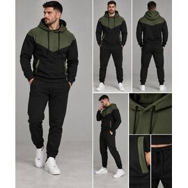 Фотография Костюм спортивный мужской 1676 black-khaki р.48-54 "Alisa Brand" недорого оптом от прямого поставщика