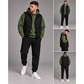 Фотография Костюм спортивный мужской 1749 black-green р.48-54 "Alisa Brand" недорого оптом от прямого поставщика
