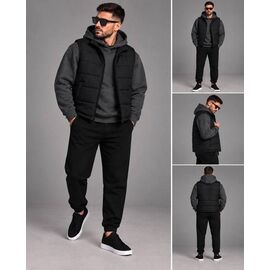 Фотография Костюм спортивный мужской 1749 grey-black р.48-54 "Alisa Brand" недорого оптом от прямого поставщика